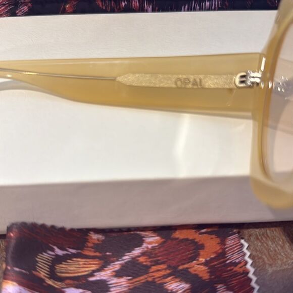 NIB Ulla Johnson Opal Sunglasses Butterfly Shape Ochre in color main image 6
